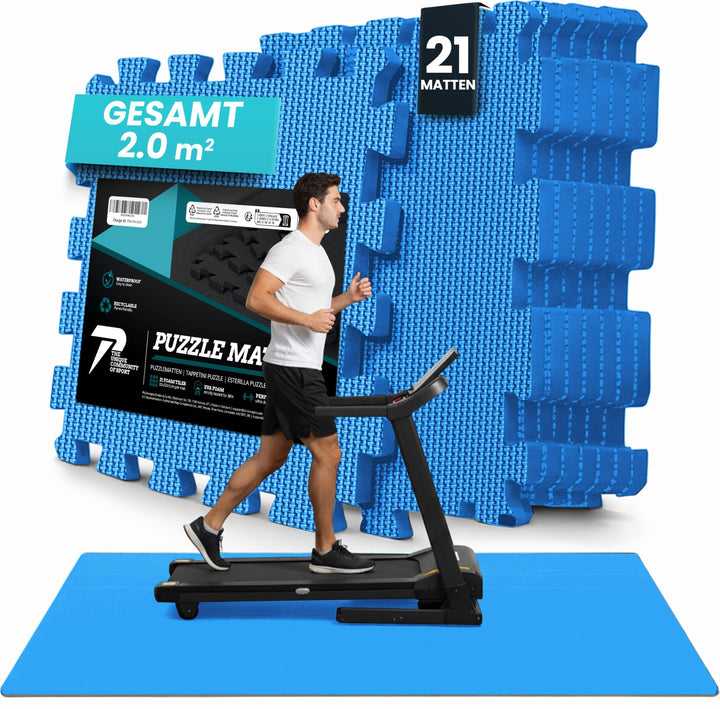 Bodenschutzmatte Fitness【Set mit 21 Matten】EVA Fitnessmatte rutschfest - Sportmatte Gymnastikmatte P
