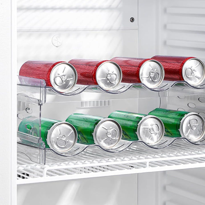 Flaschenregal Kühlschrank Flaschen Organizer,Weinregal Stapelbar,Dosenregal,Transparenter Flaschenha