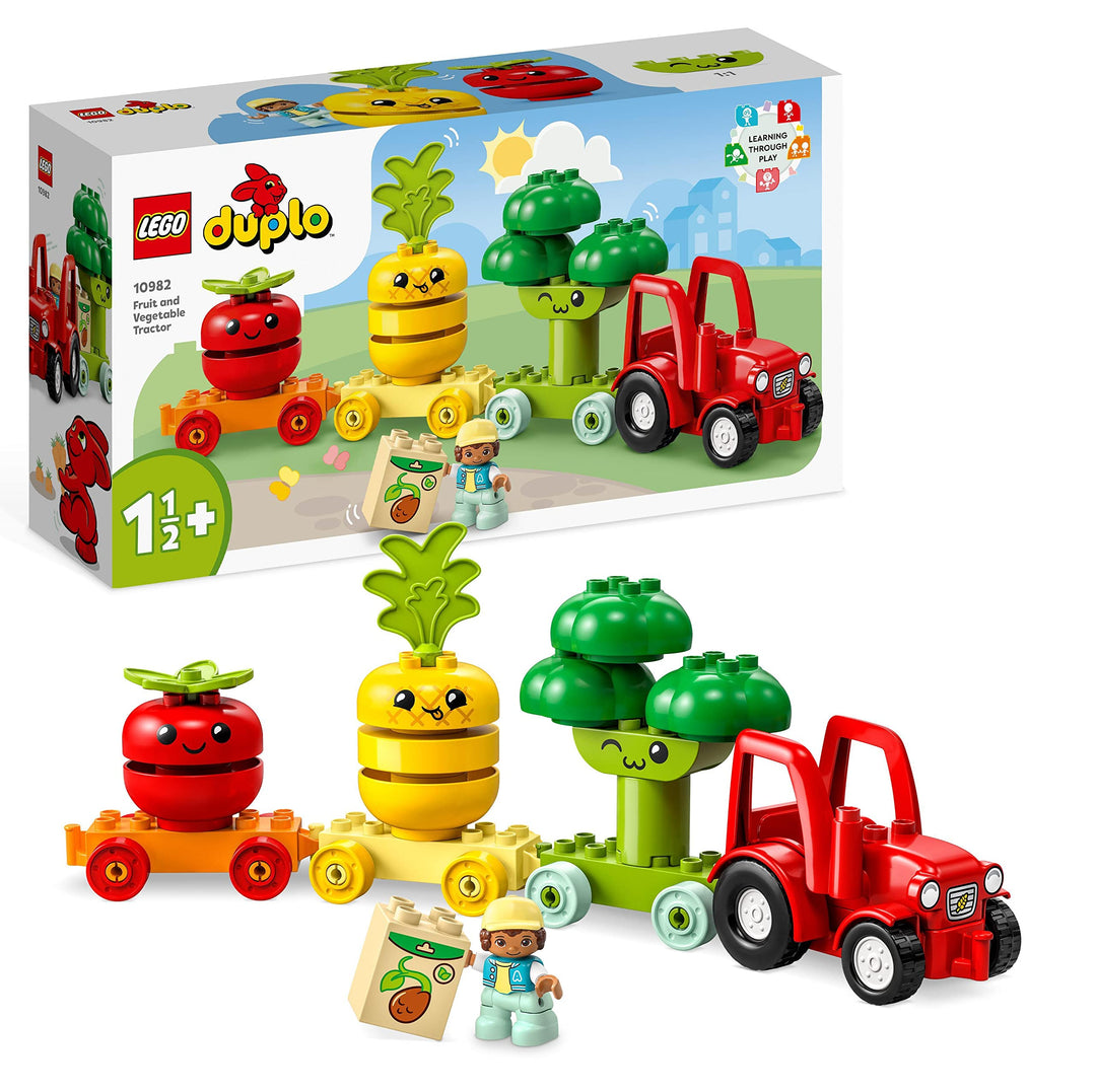 LEGO DUPLO My First Obst- und Gemüse-Traktor, Geschenk Spielzeug zum Basteln, Sortieren und Stapeln