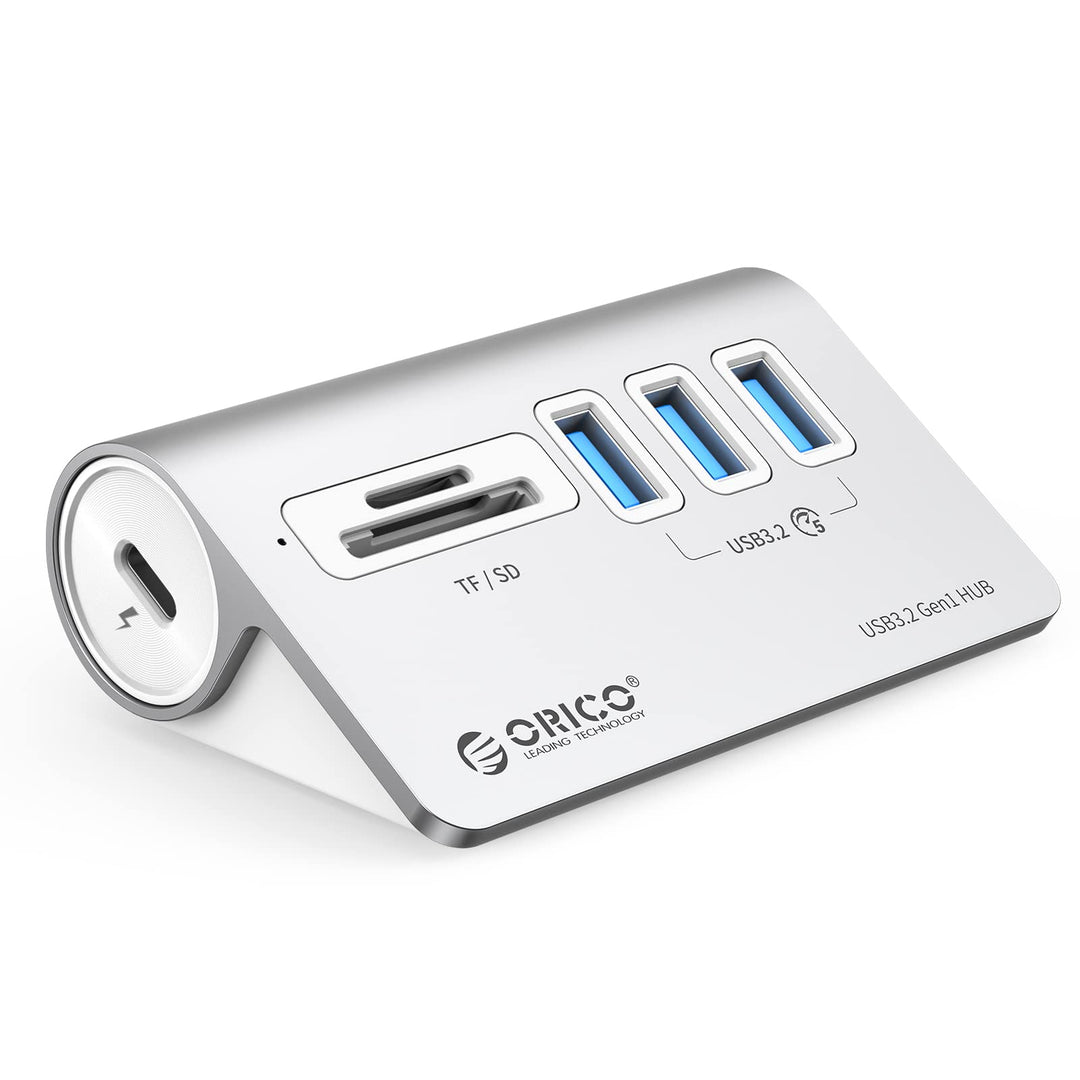 ORICO USB C Hub, USB 3.2 GEN 1 Hub mit TF/SD Kartenleser, 3 USB A Ports, 5 Gbps USB Verteiler, 0.5M