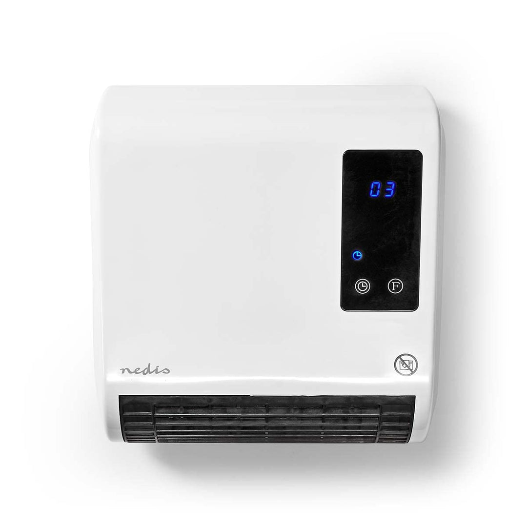 Nedis HTBA20WT Badezimmer-Heizung | 2000 W | Verstellbares Thermostat | 2 Heizstufen | Spritzwasserg