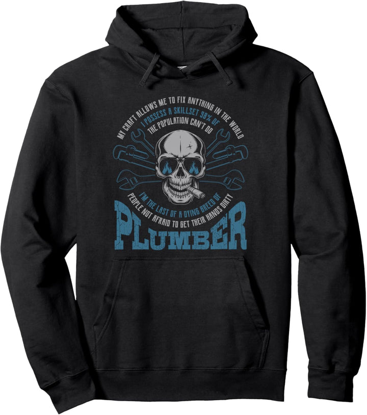 Klempner-Arbeiter Coole Vintage Schädel Klempner Pullover Hoodie