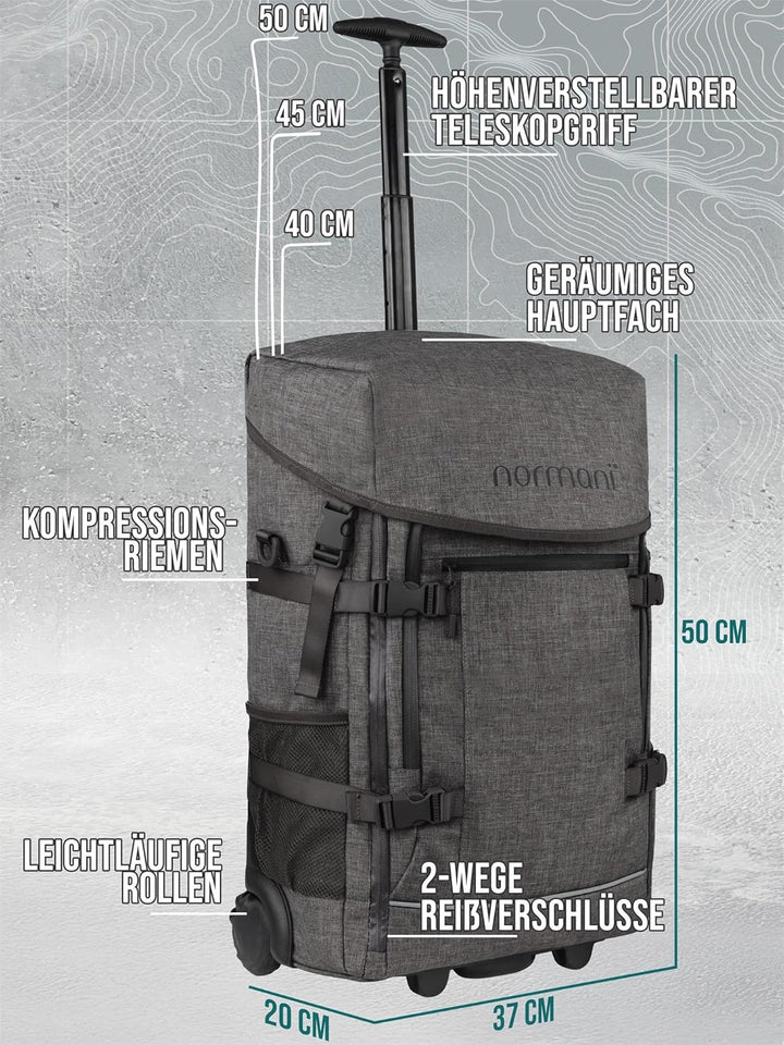 normani Backpacker Reisetaschen-Rucksack Reiserucksack mit Trolleyfunktion mit Frontloader und Handg