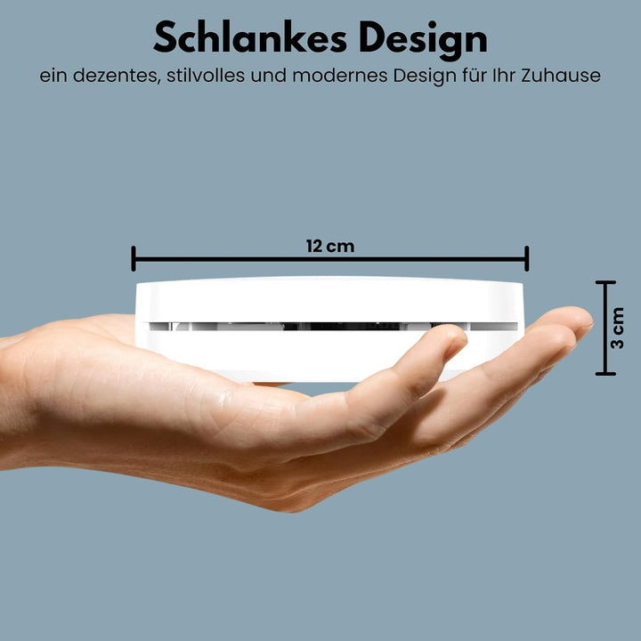 Aroha Link Hitzemelder/Rauchmelder Vernetzt - 10 Jahre Batterie - Feuer/Hitzemelder Vernetzbar - 2 S