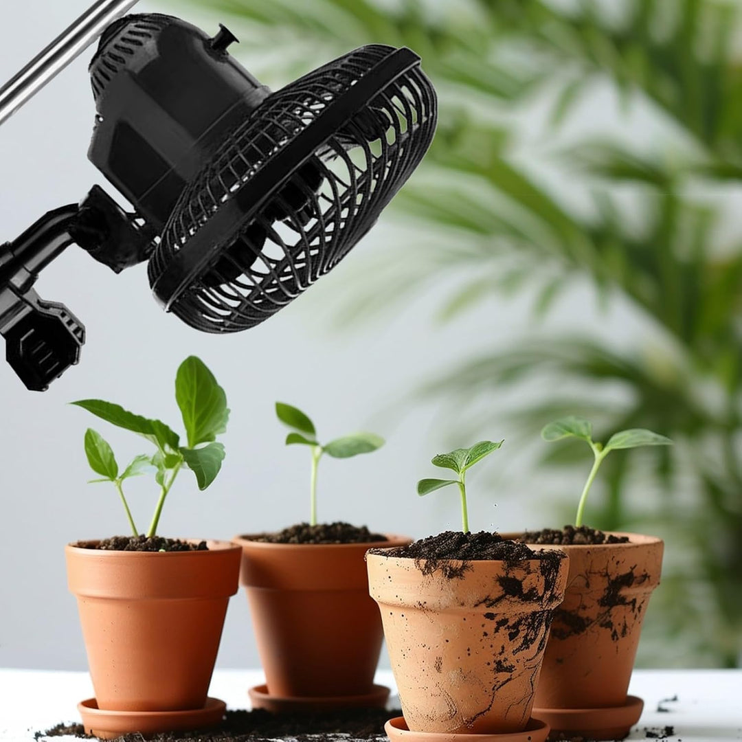 Grow Ventilator Oszillierend, 20 W Clip Ventilator Klemmbar, Ideal für Grow Zelt (2 Stück), 2 Stück