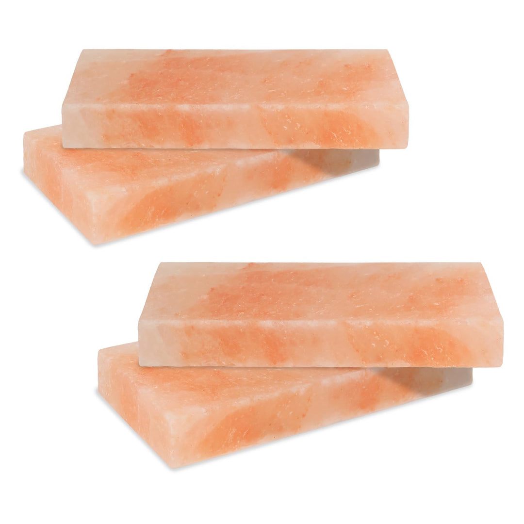 4 set L Salzstein zum Grillen, 20x10x2,5cm Salz Grillsteine, Original Kristallsalz, Wiederverwendbar