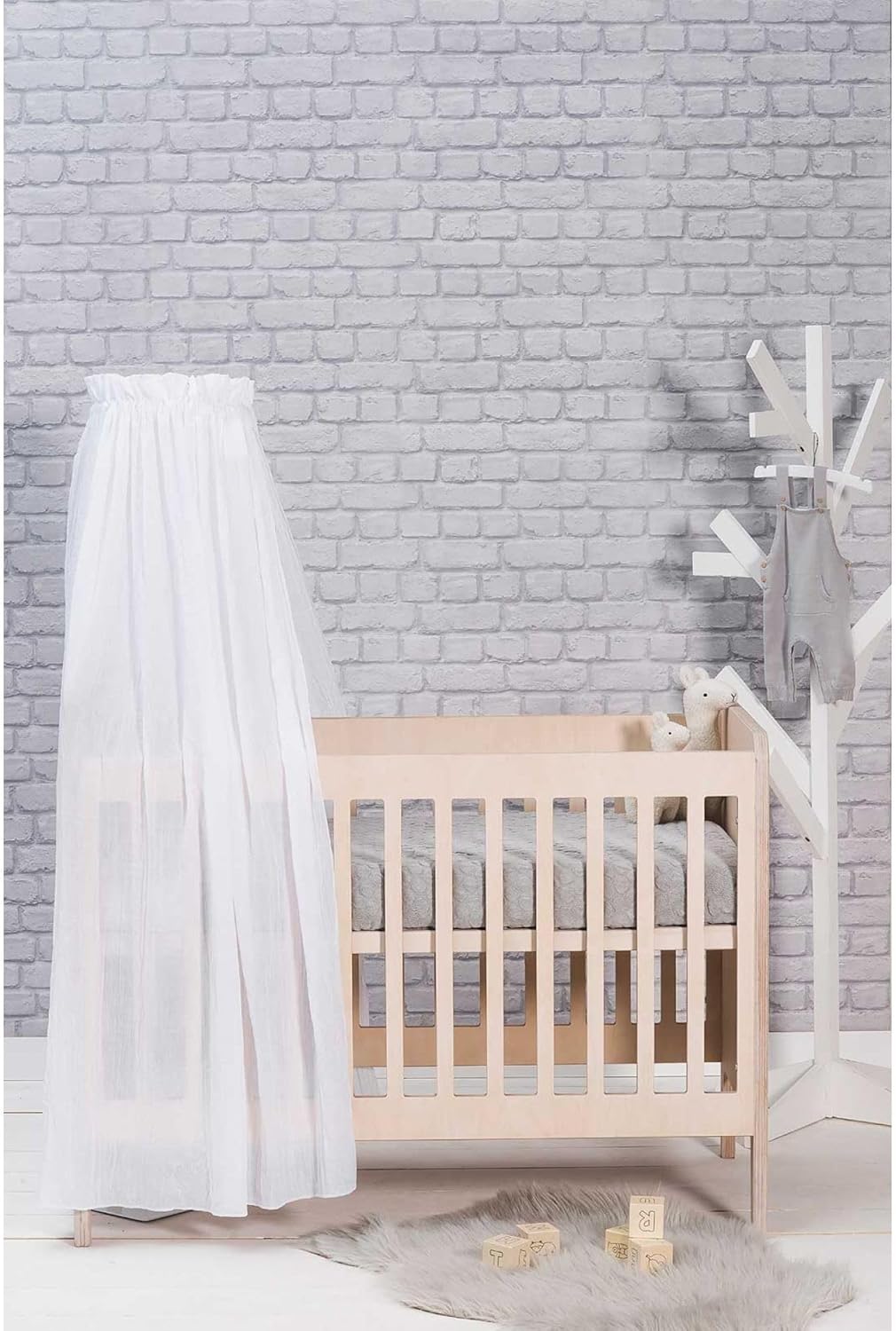 Jollein - Stange für Wiegenhimmel - Weiss - 150cm H150 x B32 cm (1er Pack) Schwarz Oder Weiss, H150