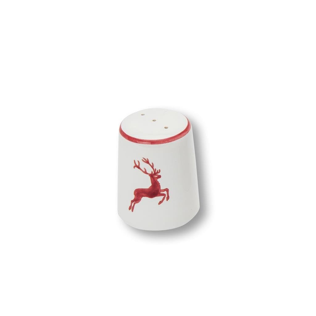 GMUNDNER KERAMIK Pfefferstreuer glatt Durchmesser : 4.8 cm bordeauxroter Hirsch Geschirr, handgemach