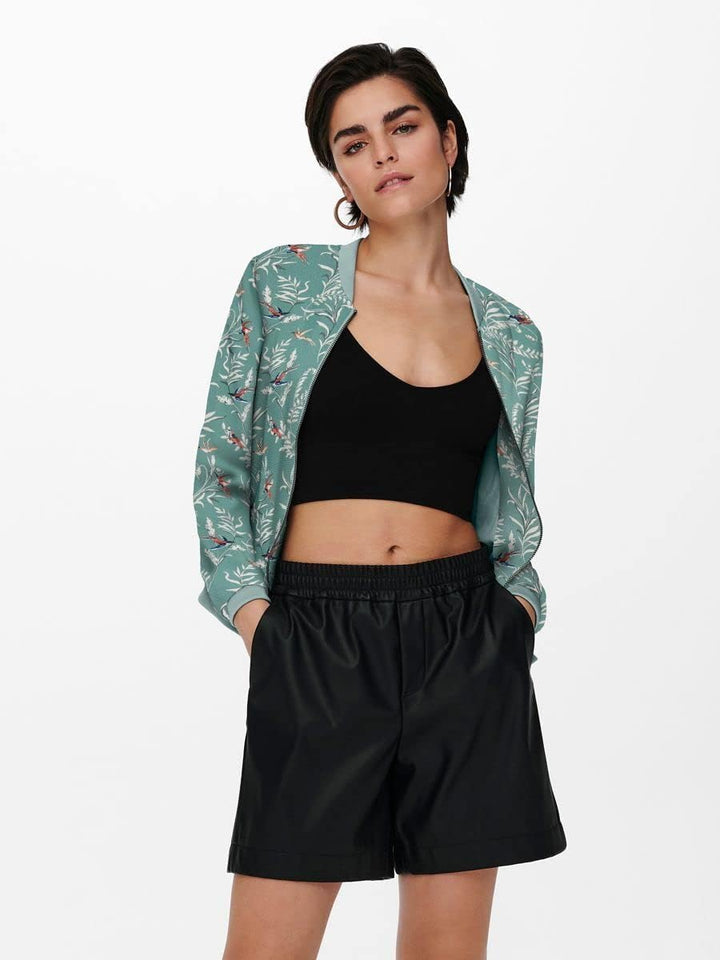ONLY Damen Onlvic Bomber Jacket AOP Ptm Bomberjacke 34 Chinois Green, 34 Chinois Green