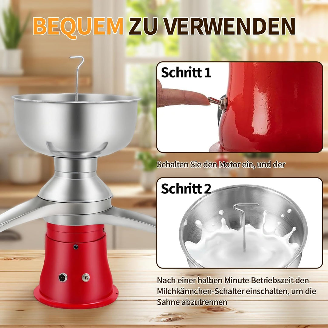 Elektrischer Milch-Zentrifugalseparator,50 L/H Milch-Rahm-Trennmaschine,RahmabschäUmmaschine,Einstel