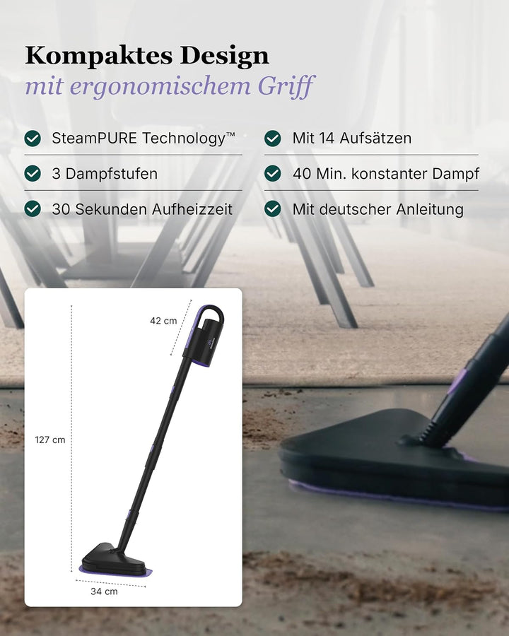Motionflow Dampfreiniger für alles – 16-in-1 Hochdruck Steam Cleaner für Polstermöbel, Teppiche, Bad