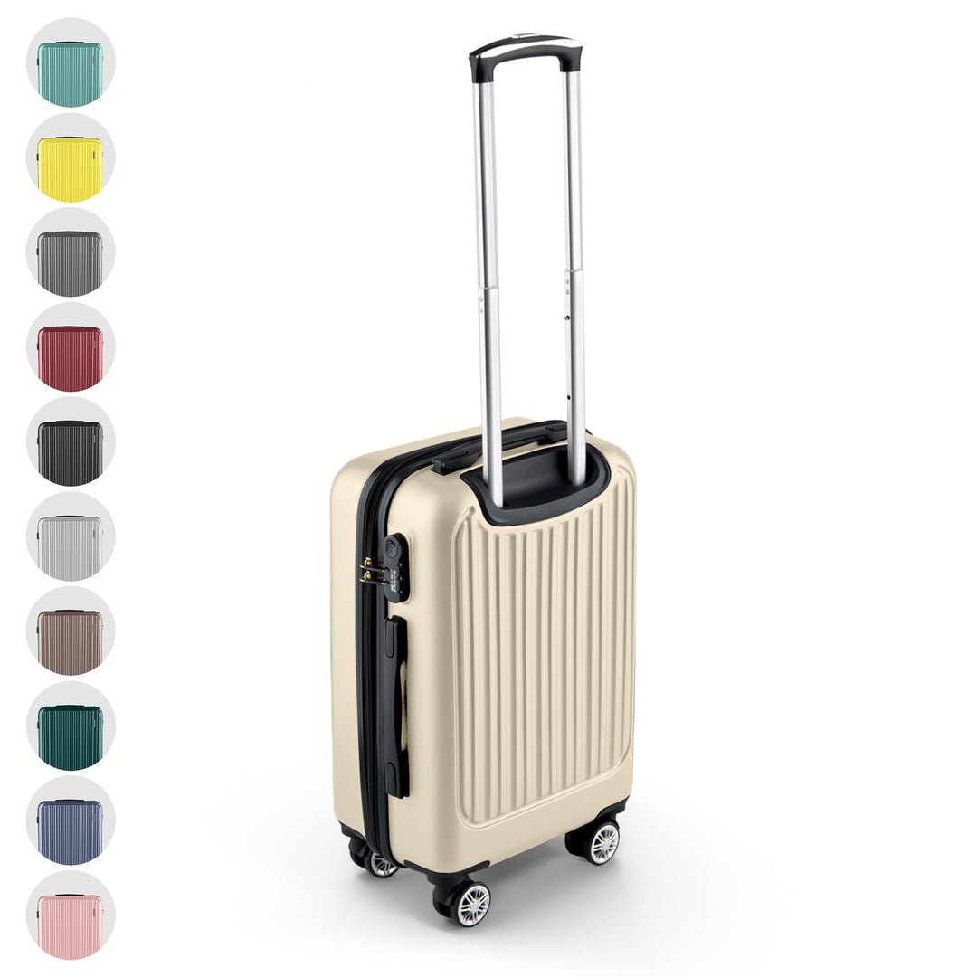 Easy Move ABS Hartschalenkoffer [ERGONOMISCH & SICHER] - Grosser Trolley Koffer mit 360° Rädern, Zah