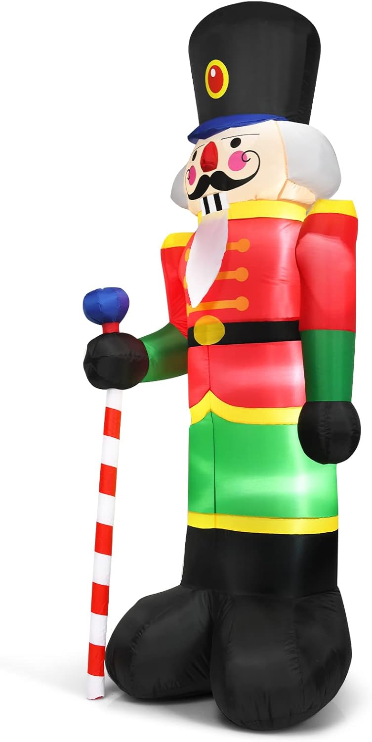 LIFEZEAL Aufblasbare Nussknacker Soldat für Weihnachten, 240cm Weihnachtsdeko mit LED-Beleuchtung, A