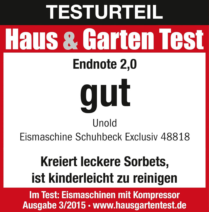 UNOLD Eismaschine Schuhbeck exklusiv, mit Kompressor, 1,5 Liter Eiscreme, 48818