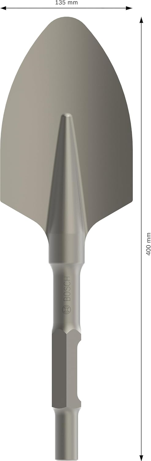 Bosch Professional abgerundeter Spatmeissel mit 30-mm-Sechskantschaft, 30-mm