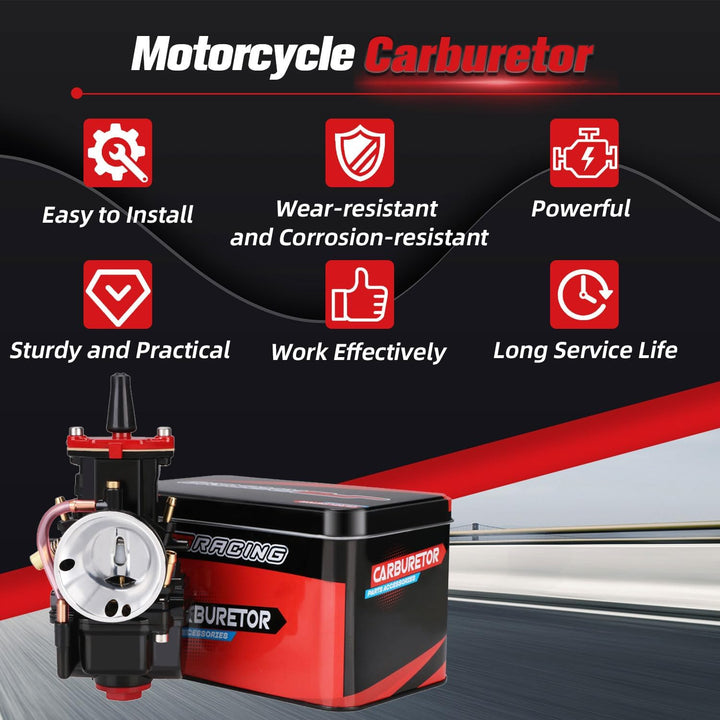 Motorrad PWK 26 mm Vergaser für 75 cc 80 cc 100 cc 125 cc ATV Dirt Bike – Schwarz PWK-A 26MM, PWK-A