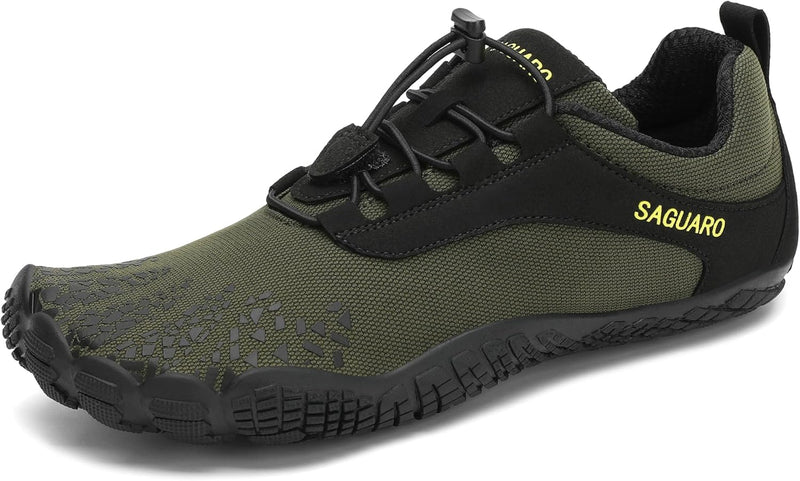 SAGUARO Damen Herren Barfussschuhe Trail Minimalistische Running Fitness Gr. 36-48 37 EU Dunkelgrün,