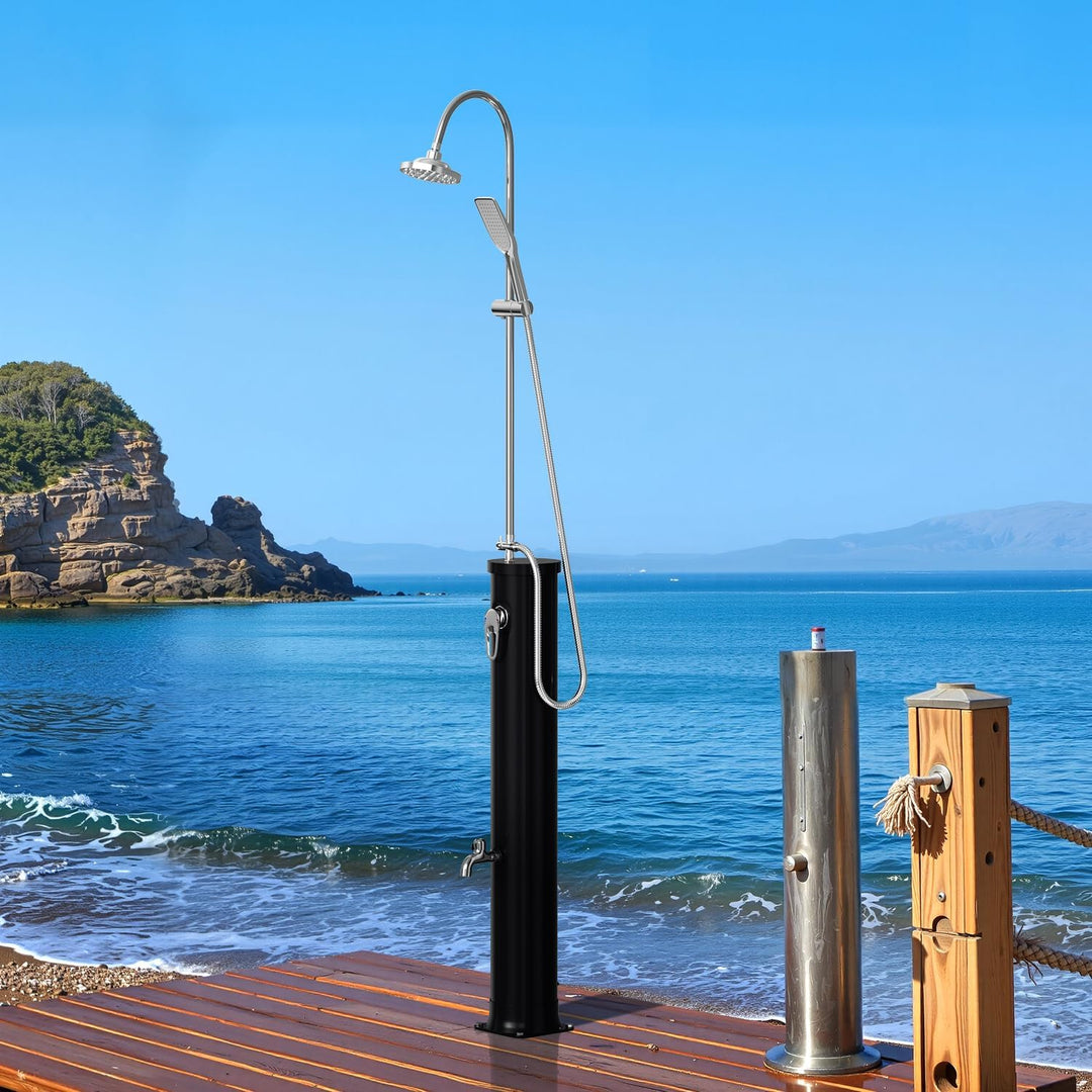 Solardusche 20L Halbe Einzelstab Solar Gartendusche warmes Wasser Bis Zu 60°C Ohne Stromanschluss Po