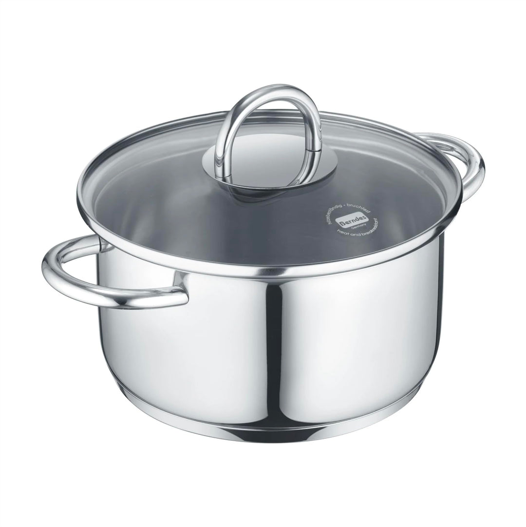 Berndes b.mini Kochtopf 14 cm mit Glasdeckel - Edelstahl Kochtopf für alle Herdarten, inklusive Indu