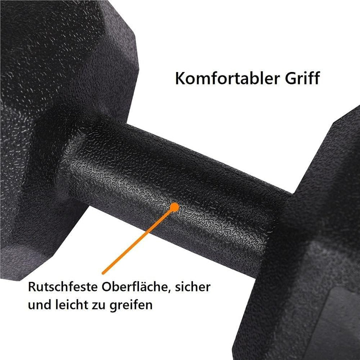 Yaheetech 2 Stück Hantel Set 5/7,5/10 Kg Kurzhanteln Gusseisen Hexagon Hanteln Gewichte Training für