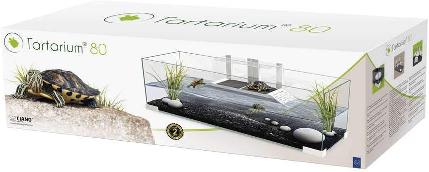 Tartarium 80 Schildkröten Terrapin Reptilien-Glastank mit 2 x Rampe