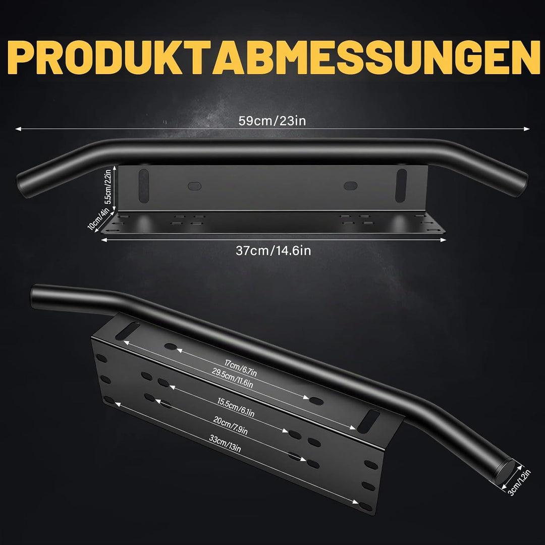 RIGIDON 23 Zoll Kfz kennzeichenhalterung, Aluminium rahmenlose schwarz plateholder - kennzeichenhalt