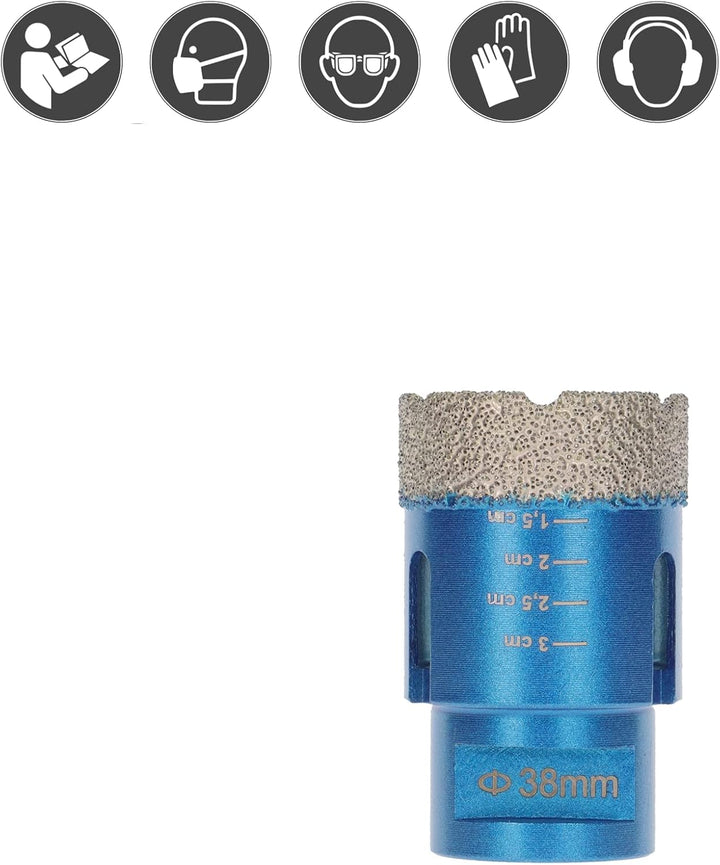 PRODIAMANT Diamant Fliesenbohrer 38 mm x M14 Fliese, Feinsteinzeug, Keramik für Winkelschleifer Prem