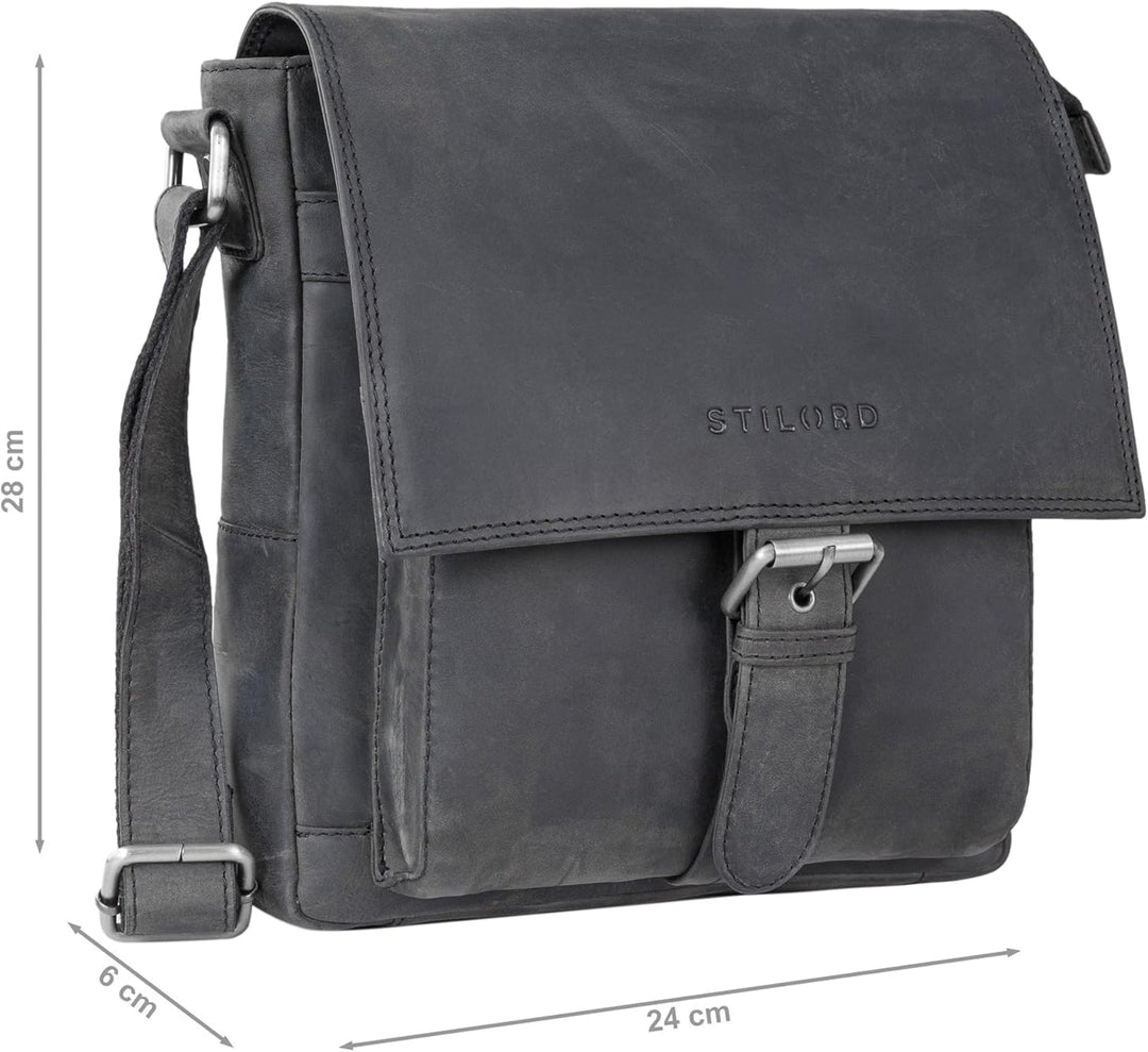 STILORD 'Nevio' Herrentasche Leder Umhängetasche kleine Messenger Bag elegante Handtasche im Vintage