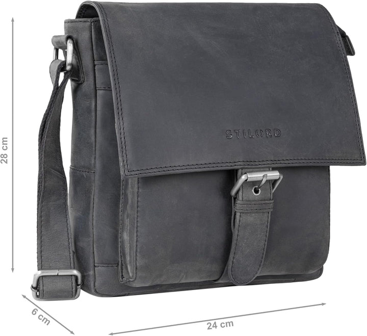 STILORD 'Nevio' Herrentasche Leder Umhängetasche kleine Messenger Bag elegante Handtasche im Vintage