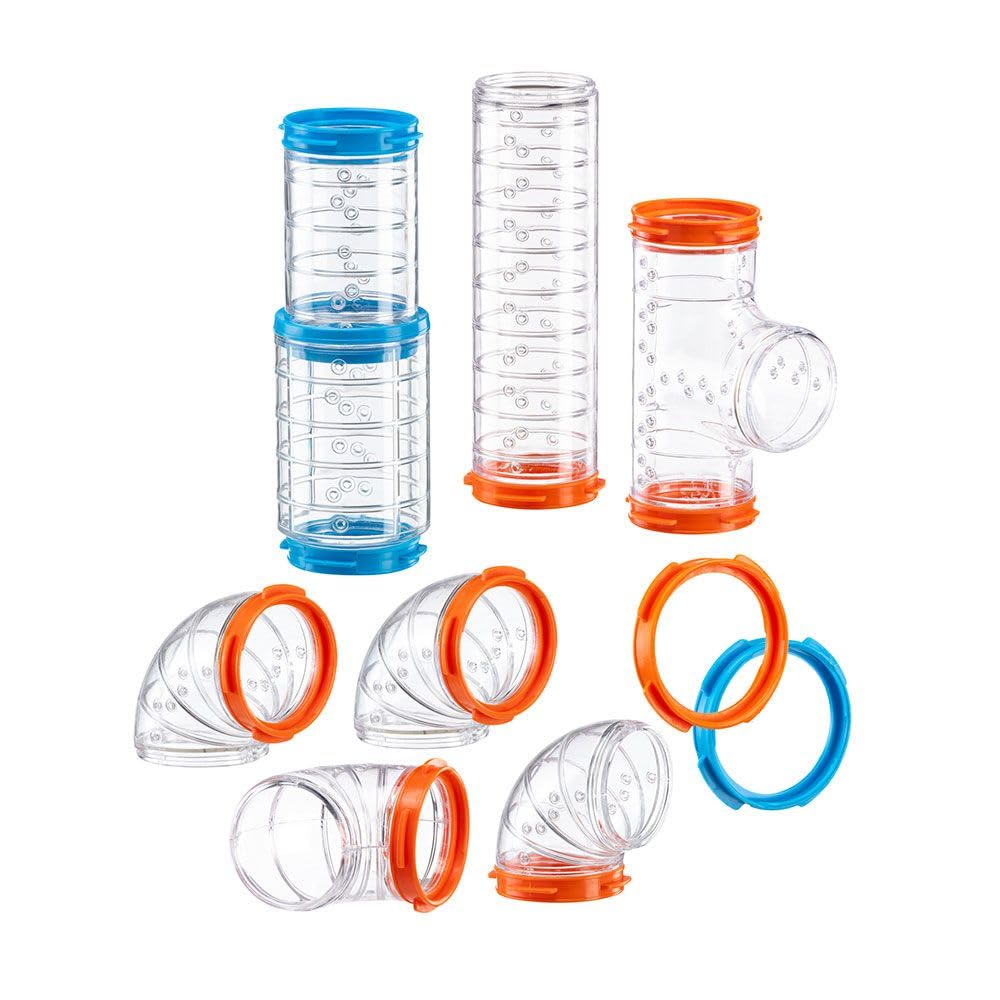 Ferplast Röhren Hamster-Set, Zubehör für Hamsterkäfig, insgesamt 9 Teile, Hamster Tunnel Rohr mit Be