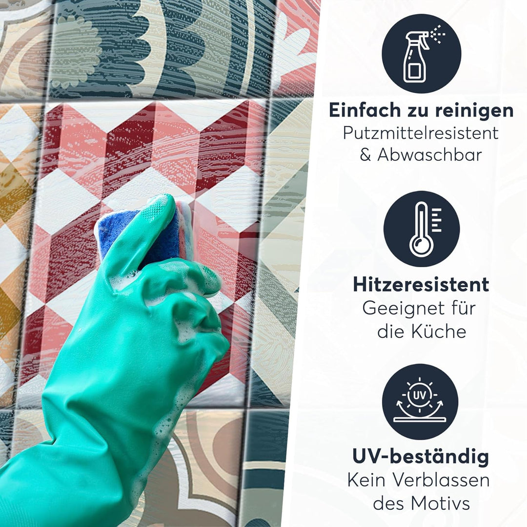 CREATISTO Mosaik-Fliesen Fliesensticker Fliesenfolie - Klebefolie Aufkleber für Fliesen I Klebeflies