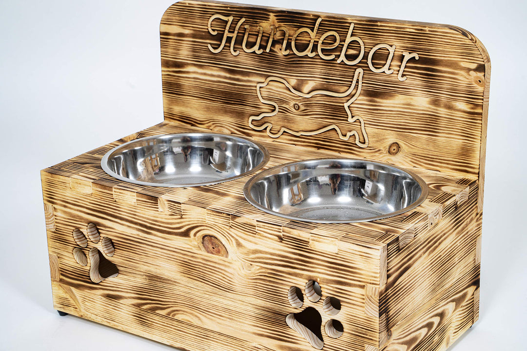 Der Einschneider Hundenapf Erhöht Futterstation Hund - Inkl. 2X 1600ml Edelstahl Hundenapf - Fressna