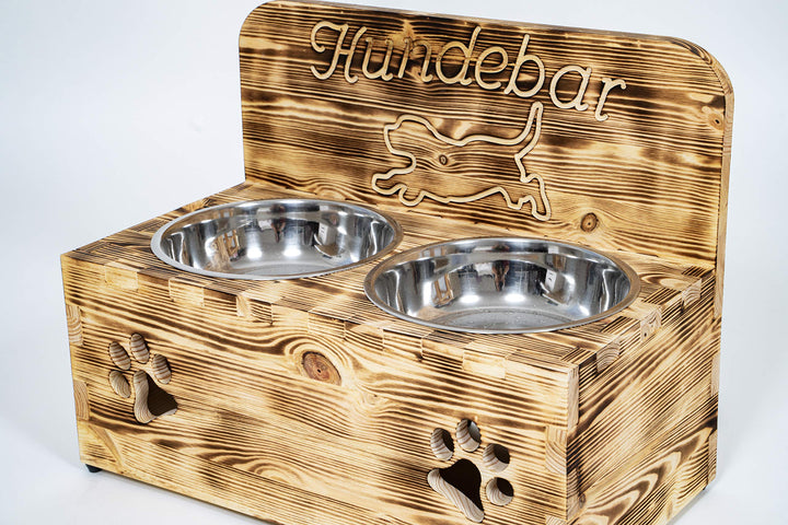 Der Einschneider Hundenapf Erhöht Futterstation Hund - Inkl. 2X 1600ml Edelstahl Hundenapf - Fressna