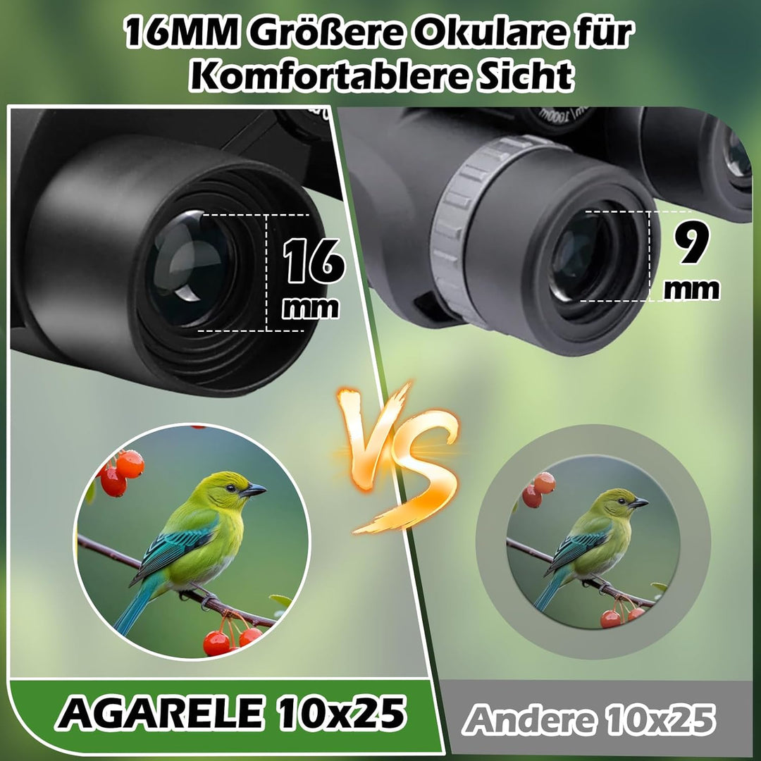 Fernglas für Erwachsene und Kinder, 10x25 Kompaktes Kleines Fernglas mit HD Linsen, Leicht, mit Gürt