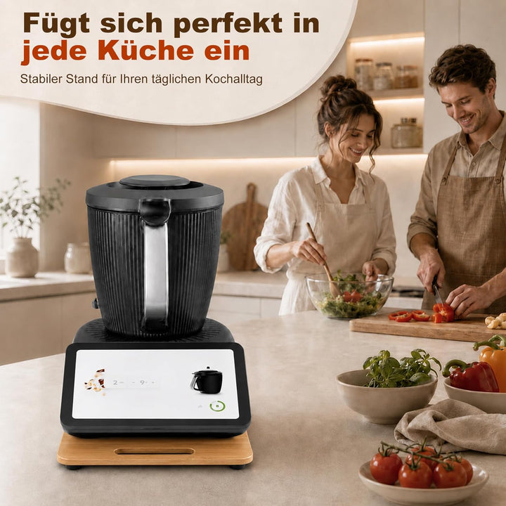 Verbesserte Gleitbrett für Thermomix TM7, leichtgängiges Rollbrett Slider aus Massivbambus, Rutschfe