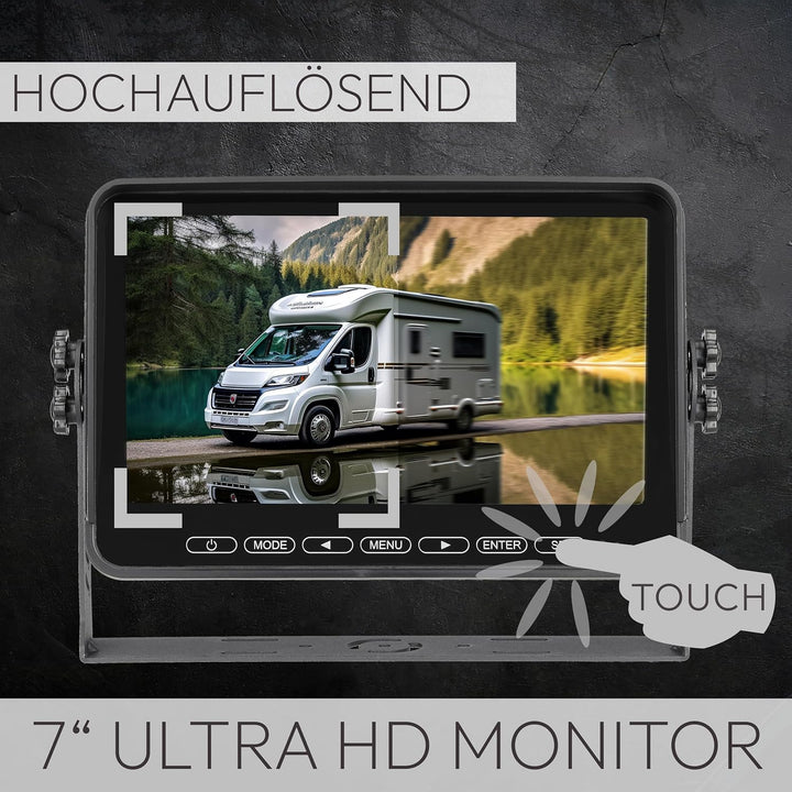 VSG24 Element Wired PRO HD Rückfahrkamera Set kabellos – 10" Vollglas Monitor, IP68 Funkkamera, 25 m