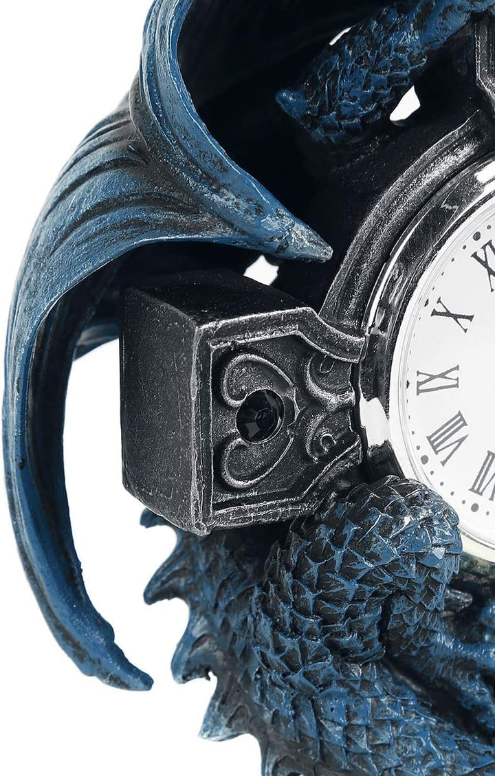 Nemesis Now B3602J7 Draco Uhr Anne Stokes 17,8 cm, Harz, Blau, Einheitsgrösse