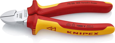 KNIPEX Universal-Abmantelungswerkzeug (125 mm) 16 80 125 SB, Rot & Seitenschneider 1000V-isoliert (1