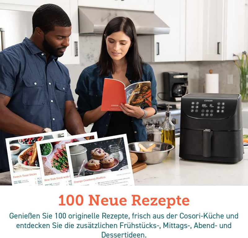 COSORI Heissluftfritteuse XL, Heissluftfriteuse mit 13 Programmen, Airfryer 1,2kg für 1-3 Personen m