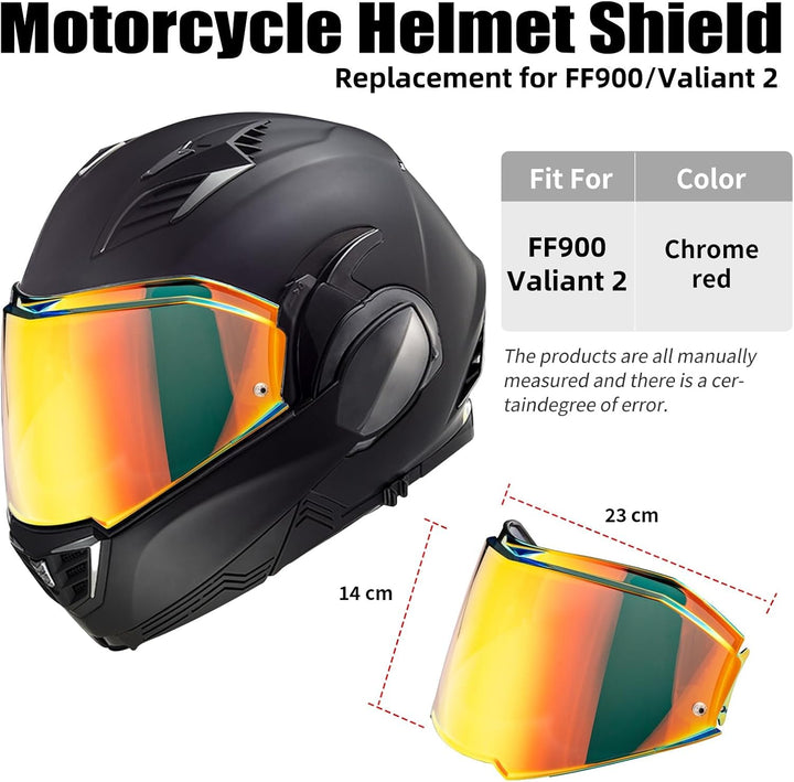 Helmvisier für LS2 FF900/ Valiant II,Motorradhelm Visier,Motorrad Wind Schild Helm Objektiv Visier,V