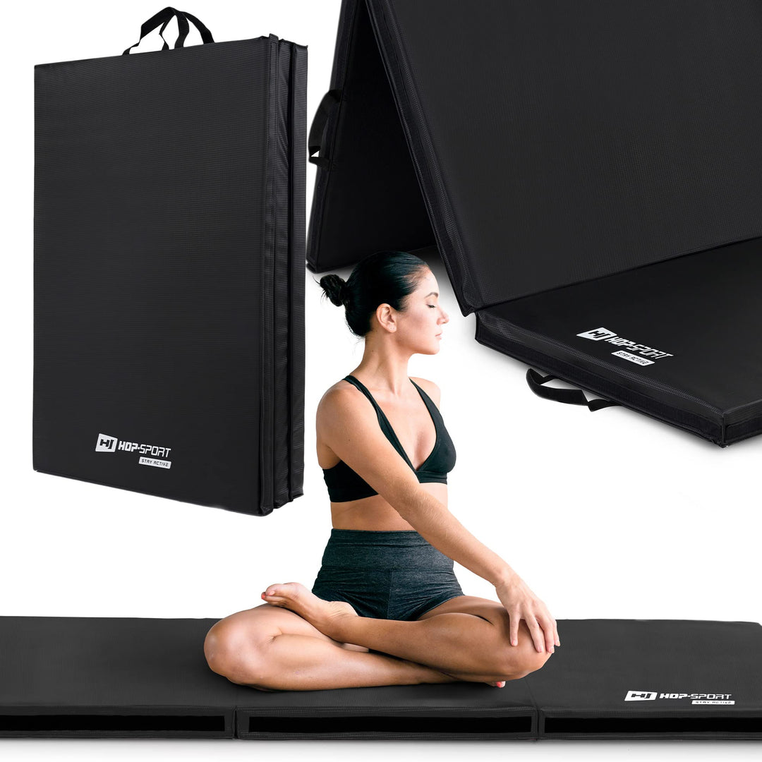 Hop-Sport Turnmatte klappbar - Bodenweichmatte für zuhause 183x90x5cm - Fitnessmatte, Gymnastikmatte