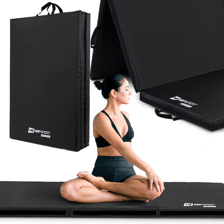 Hop-Sport Turnmatte klappbar - Bodenweichmatte für zuhause 183x90x5cm - Fitnessmatte, Gymnastikmatte