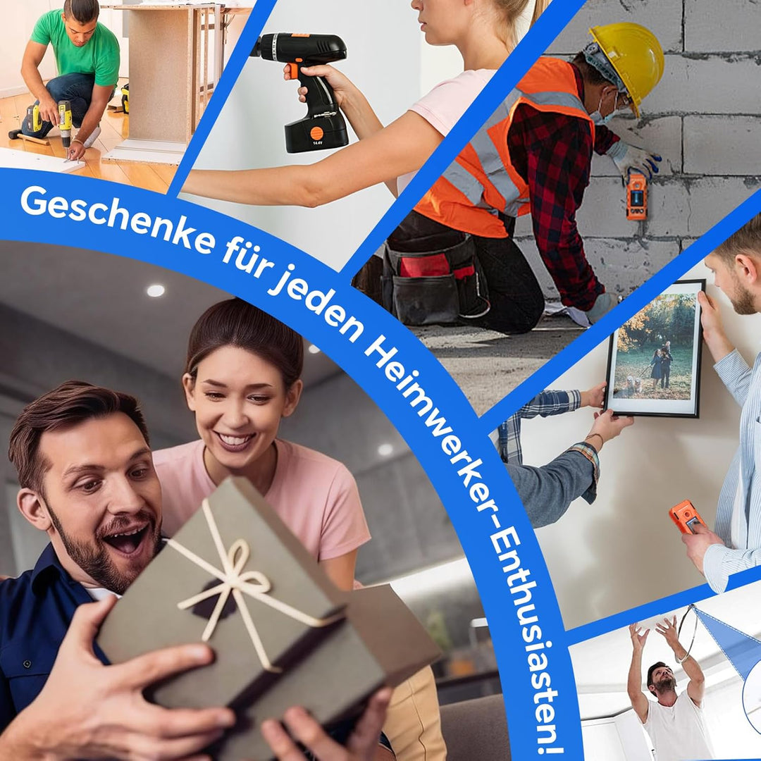 NOYAFA 6-in-1 Wiederaufladbarer Wanddetektor Leitungssucher mit HD LCD-Display & akustischer Warnung