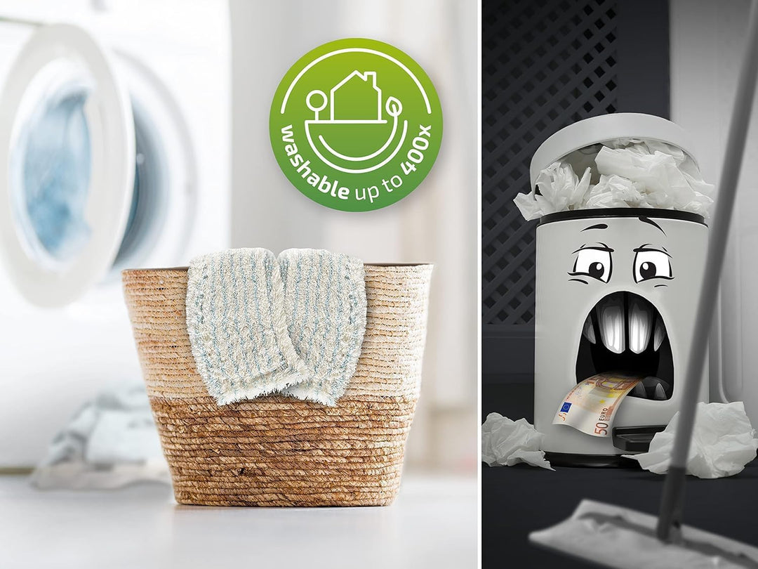 Leifheit rückenschonender Bodenwischer Profi XL cotton plus mit Aluminiumstiel 140 cm für Fliesen- u