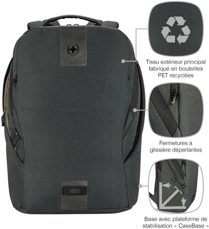WENGER MX ECO Light Laptop-Rucksack mit Tabletfach, Notebook bis 16 Zoll, Tablet bis 10 Zoll, Organi