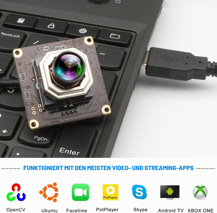 ELP USB Kameramodul 4K Autofokuskamera 1080P@120fps Hochgeschwindigkeitskamera 12MP Weitwinkel Keine