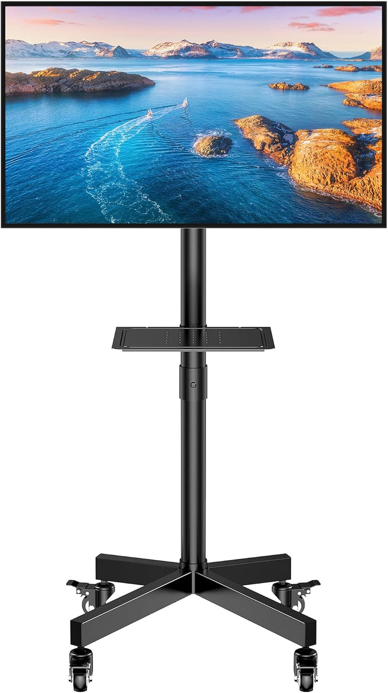 FORGING MOUNT TV Ständer Rollbar für 23-60 Zoll Fernseher, Mobile Fernsehständer mit Rollen Höhenver