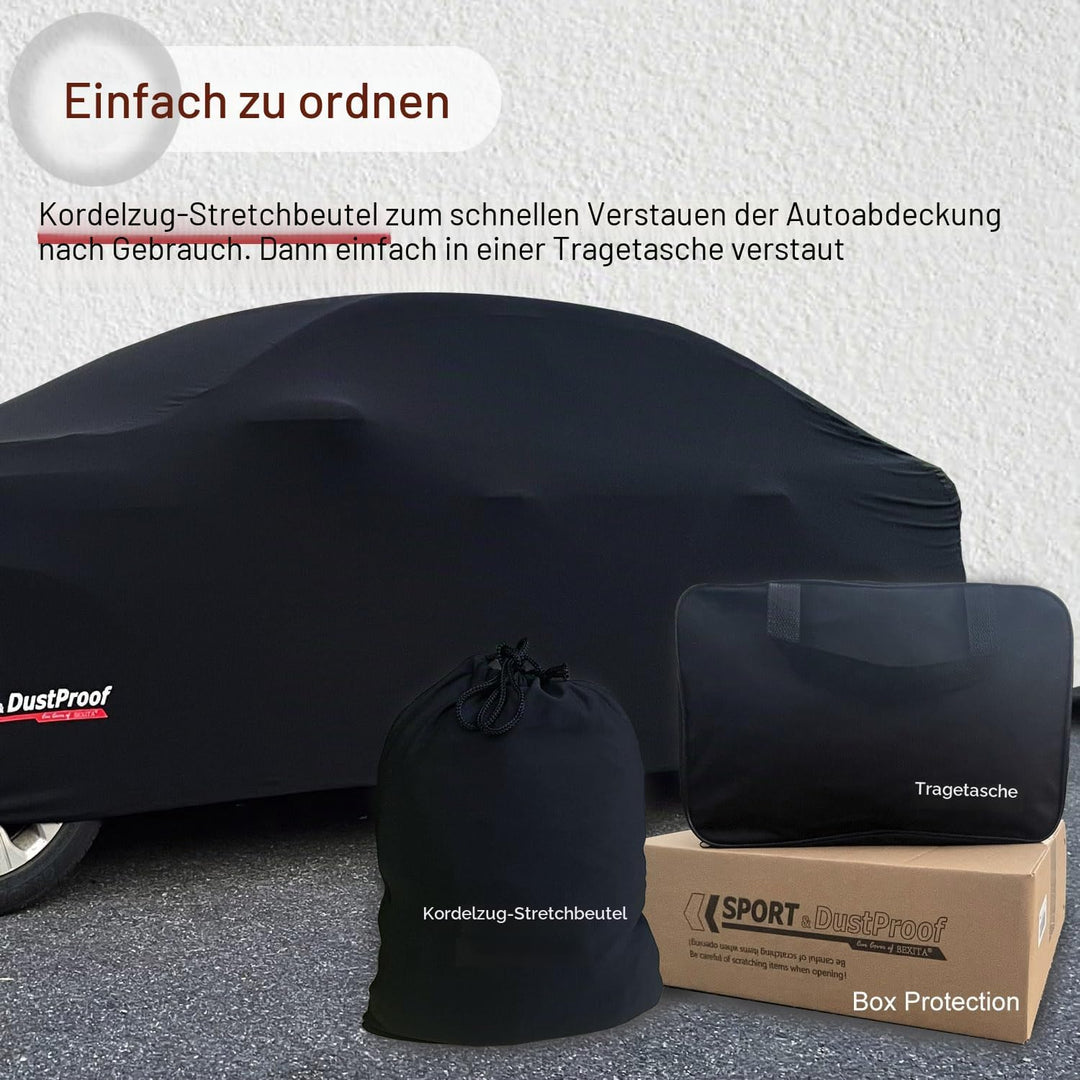 Premium Auto Abdeckplane Indoor Stretch Autoabdeckung, Weiches Innenfutter, Atmungsaktiv, Staubdicht