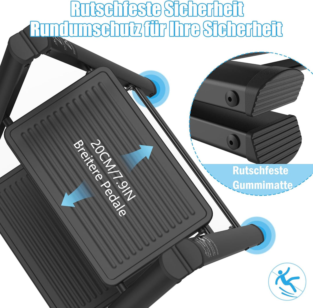 XMTECH Trittleiter 4 Stufen Klappbar, Leiter Klapp-Step-Hocker mit breitem Anti-Rutsch-Pedal, Tragba