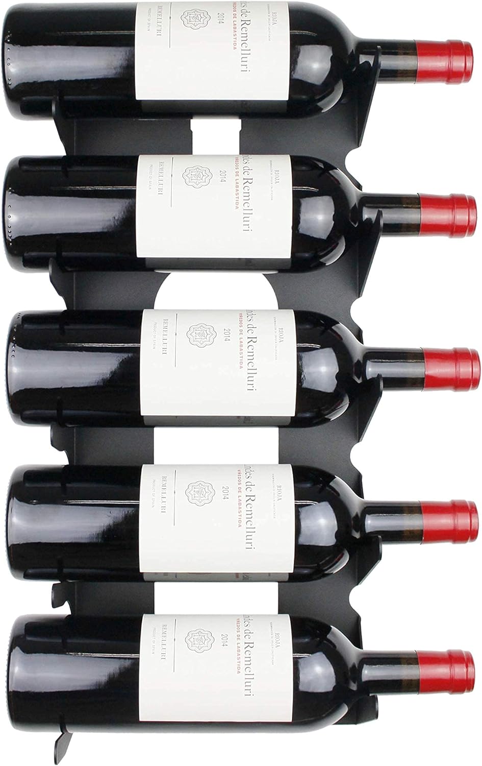 etterr Weinregale aus Stahl für alle Weinsorten, mit Wandankern und Verkleidung. (Schwarz)